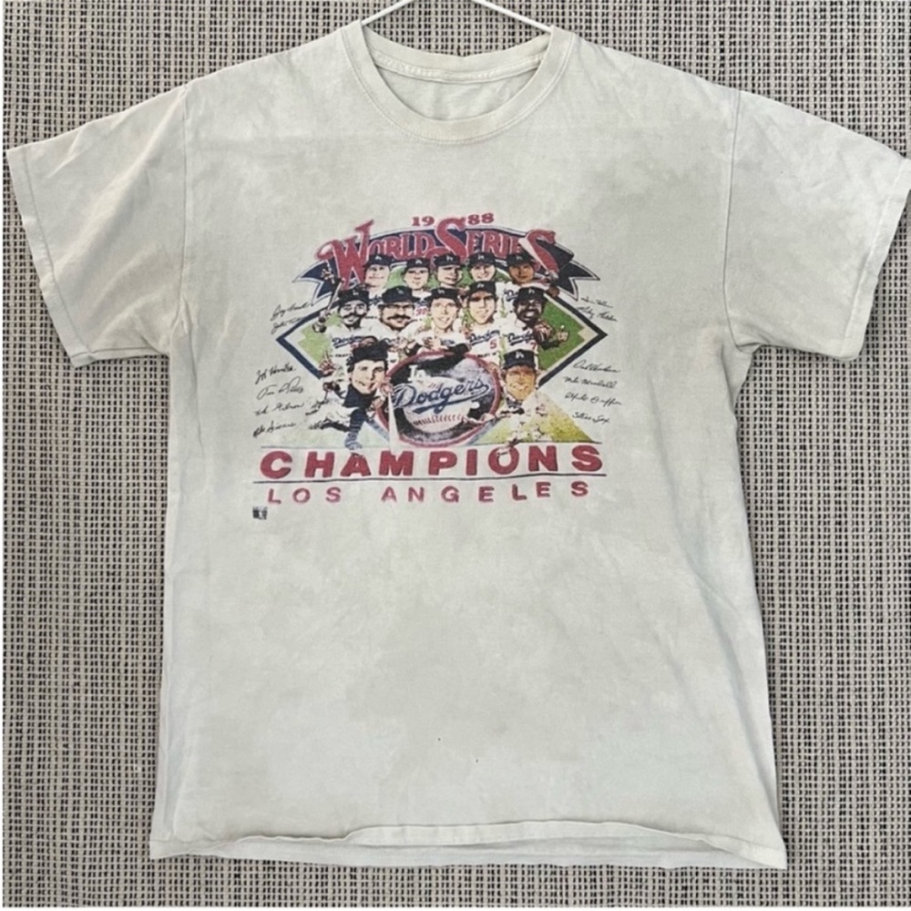 VINTAGE Dodgers Los Angeles 1988 World Series Champions TShirt Ultra-RARE